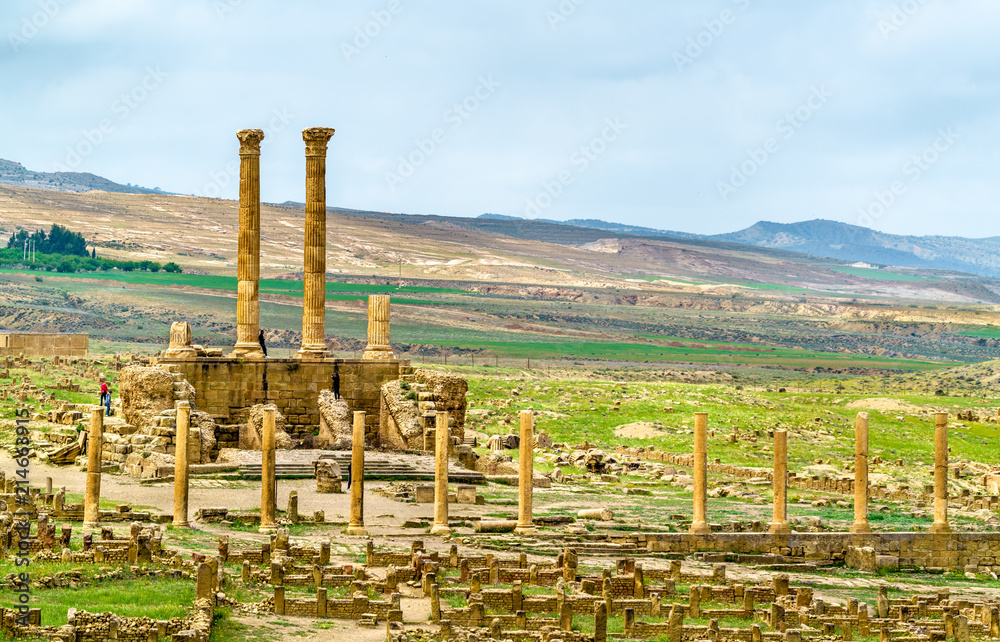 Timgad，阿尔及利亚一座罗马柏柏尔城市的废墟。