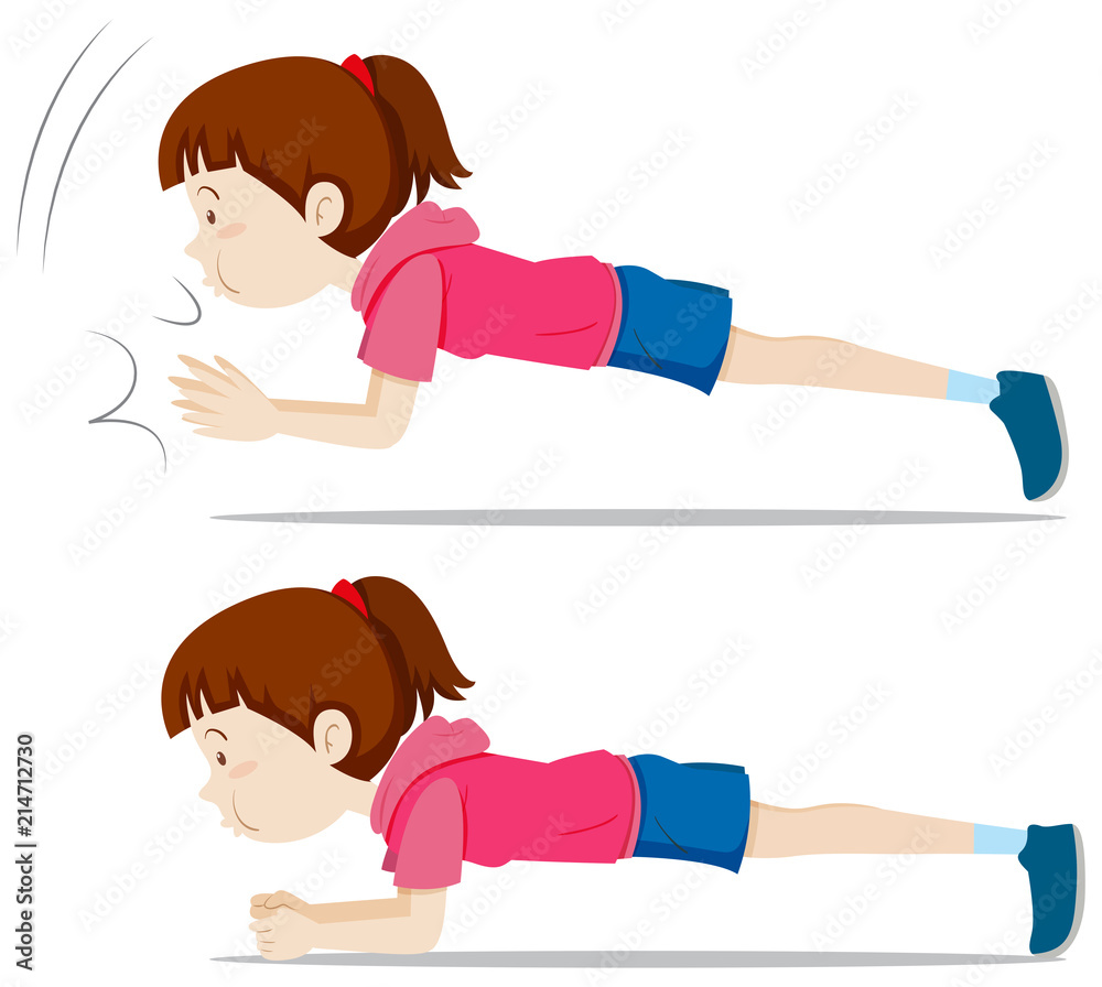 A girl plank exercise