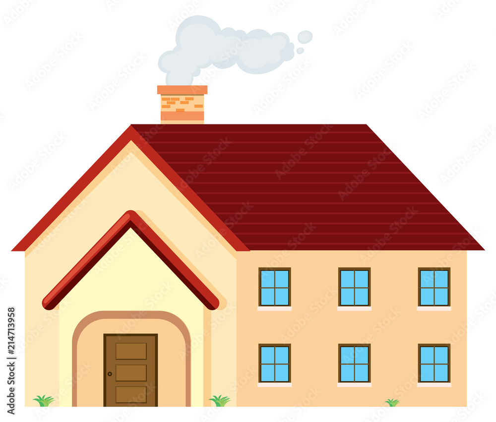 A House on White Background