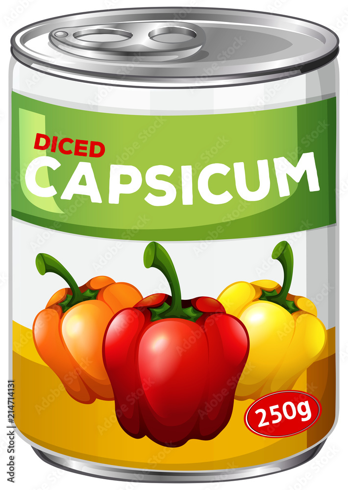 A tin of diced capsicum