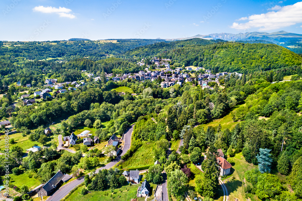 View of Murol, a village in Auvergne, France