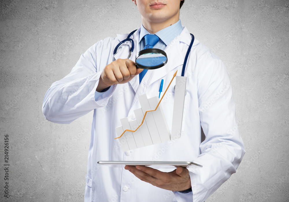 Conceptual image of analytical doctor