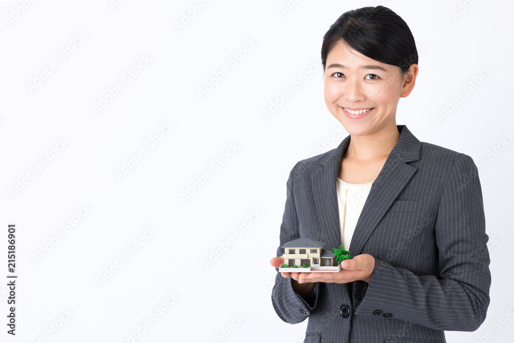 portrait of asian businesswoman isolated on white background