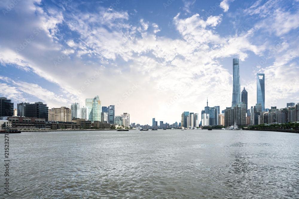 panoramic city skyline in shanghai china