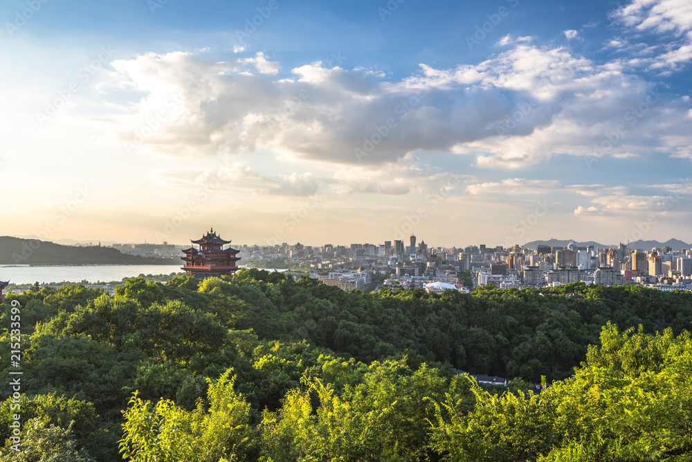 landscape of chenghuang temple in hangzhou china