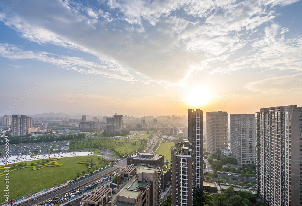 中国杭州的城市天际线