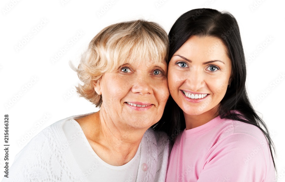 Portrait of Mother and Daughter Hugging