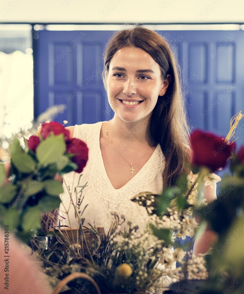 Woman in the flower shop