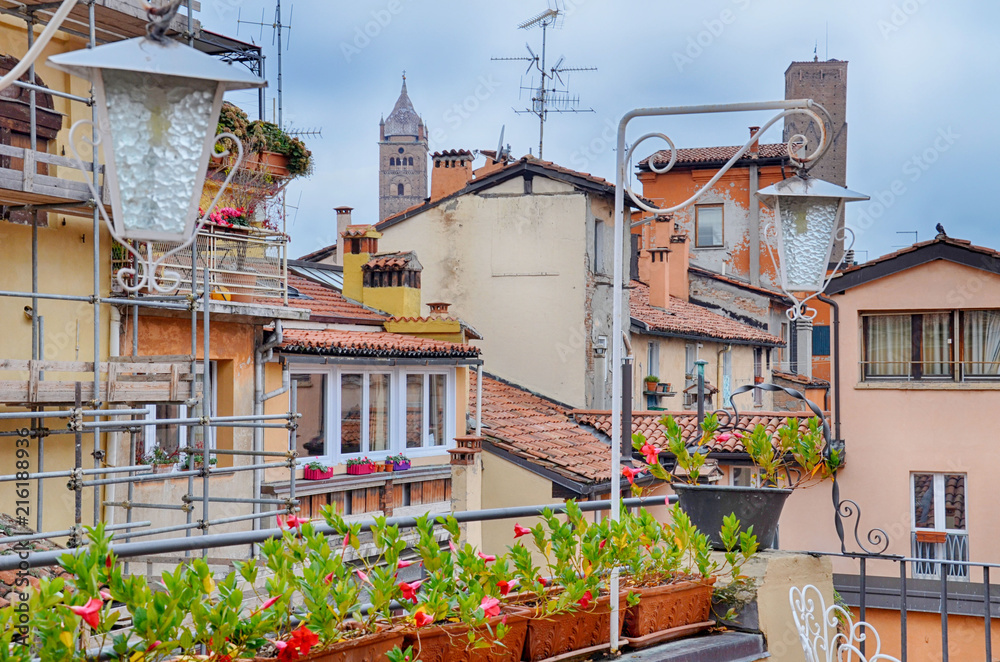 Bologna, Italy - October: urban architecture in the city centre