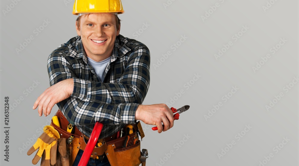 Male worker with tool belt