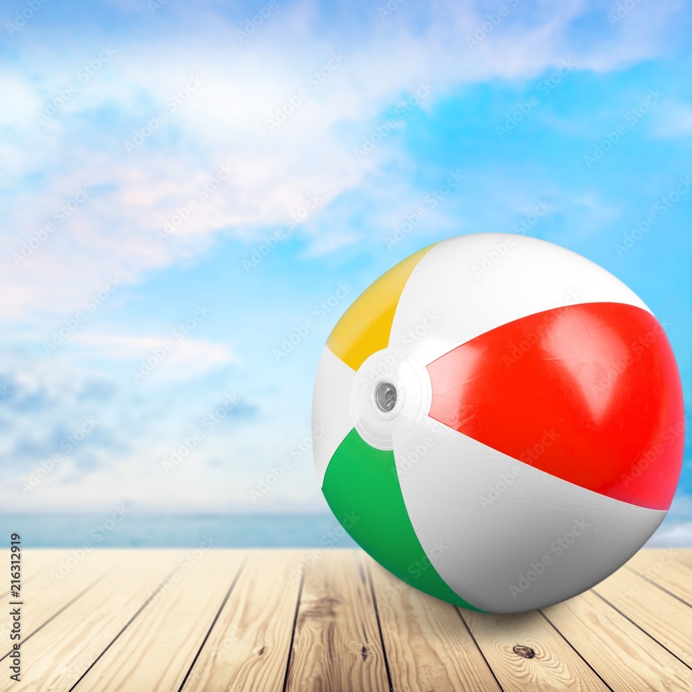 Beach ball on the beach