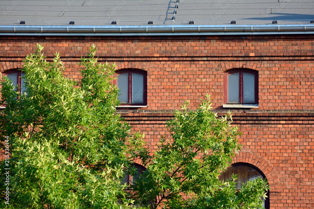 Revitalized red brick buildings