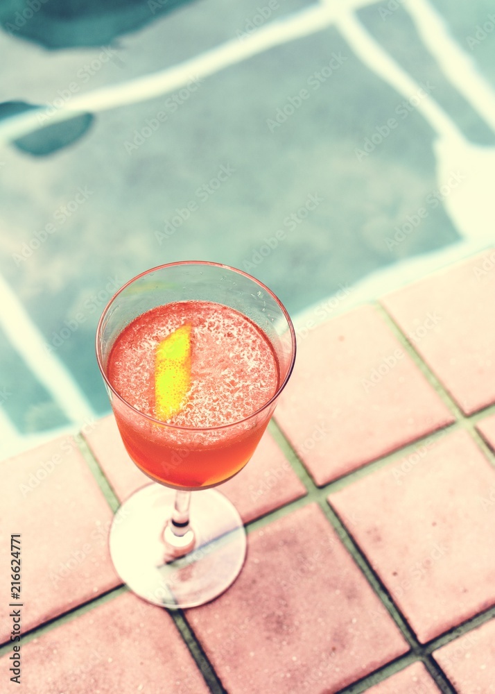 Cocktail drink by the pool