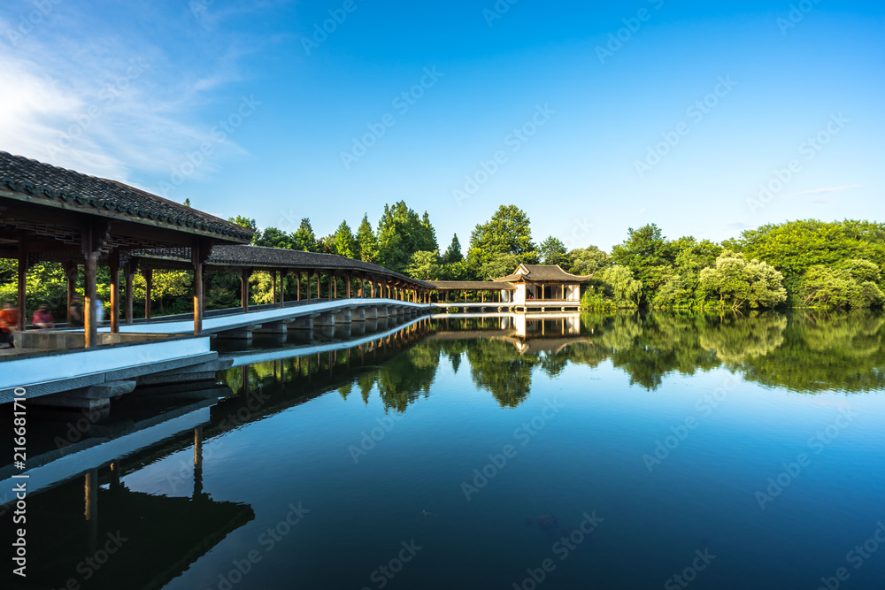 中国杭州西湖余豪湾景观