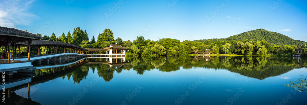 中国杭州西湖余豪湾景观