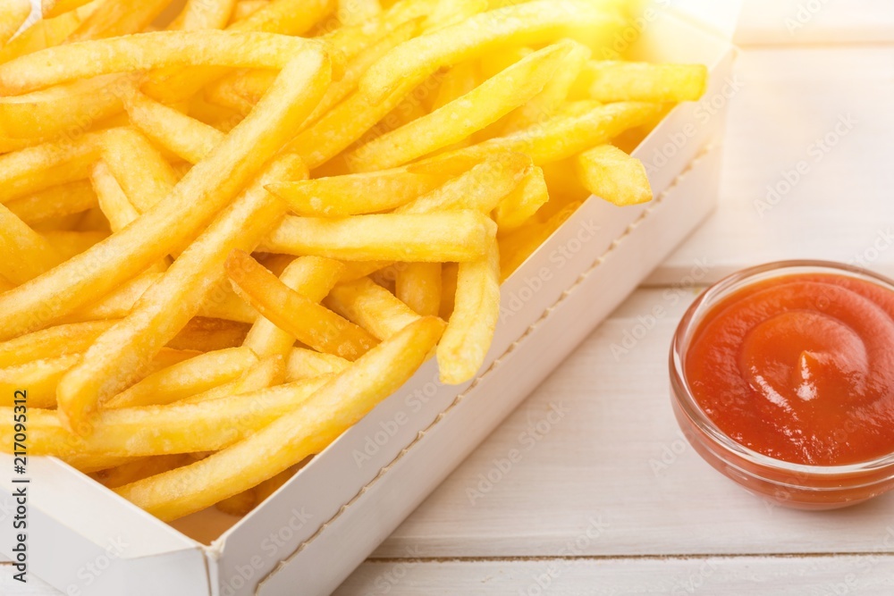 Homemade pile of appetizing french fries