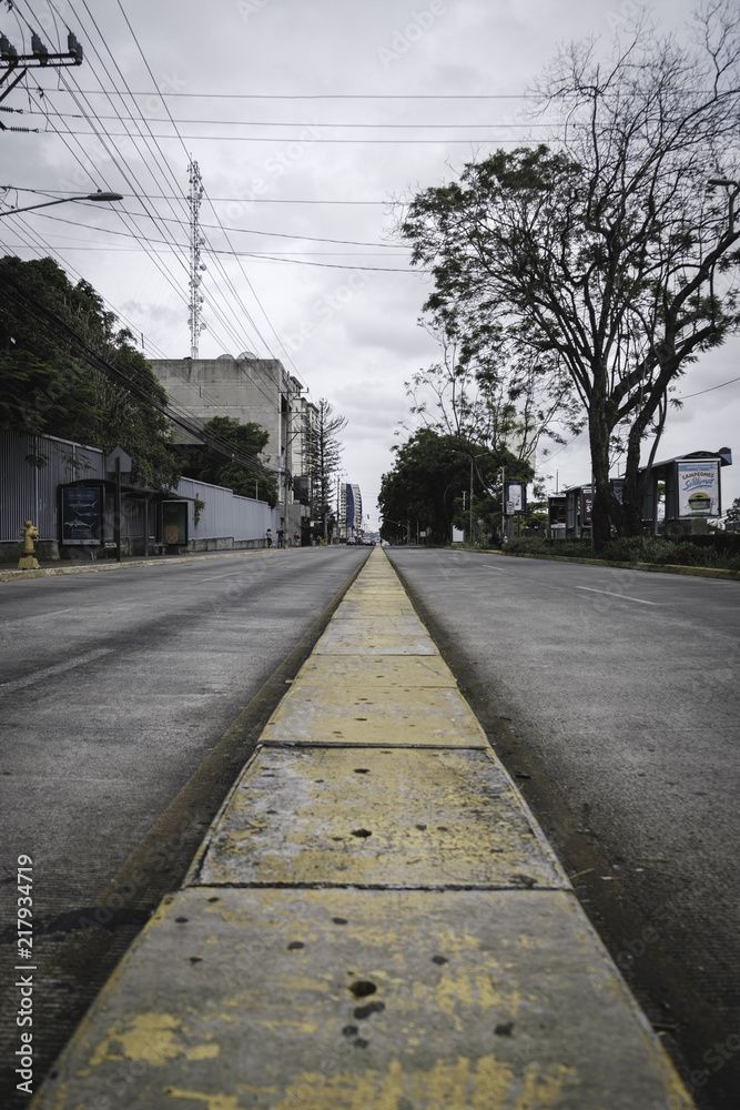 Empty Street in San José, Costa Rica