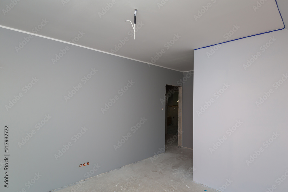 House interior at painting and renovation