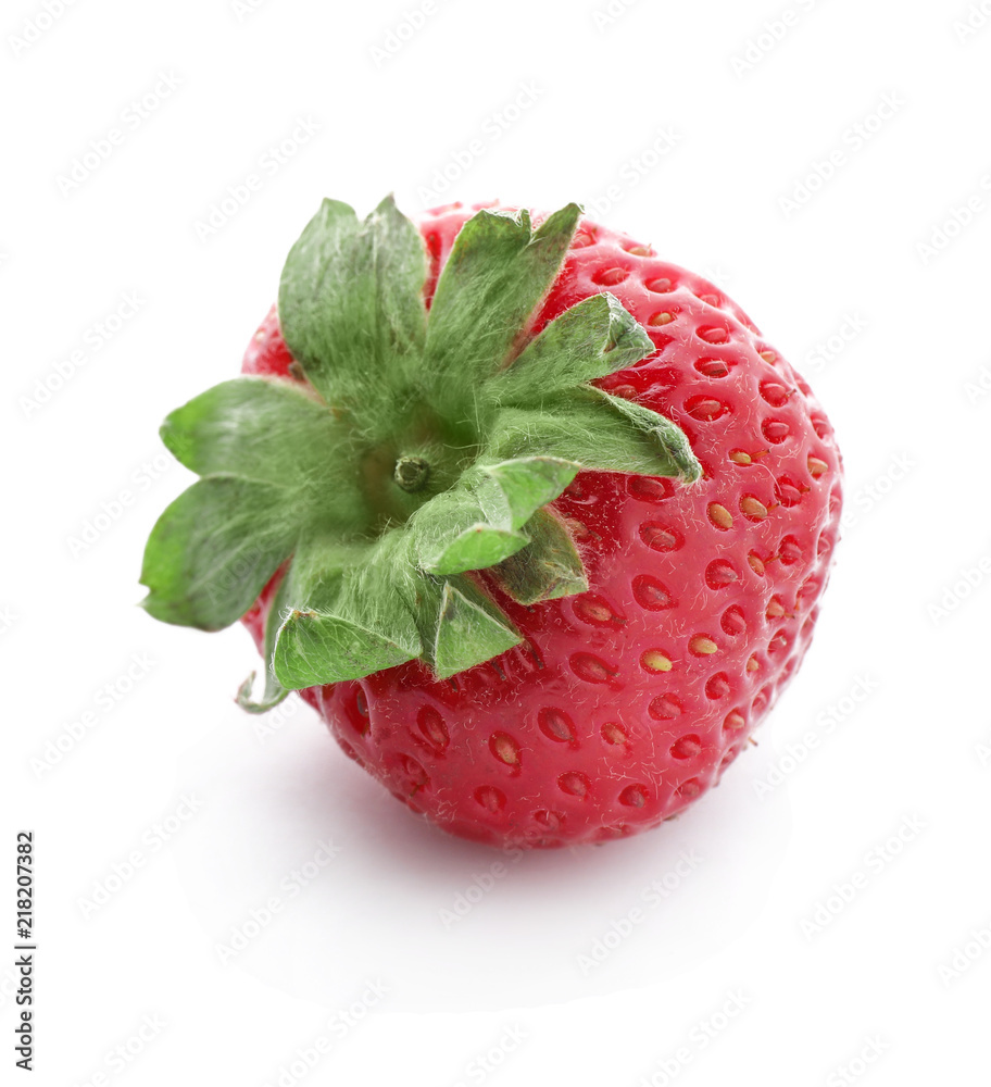 Fresh ripe strawberry on white background