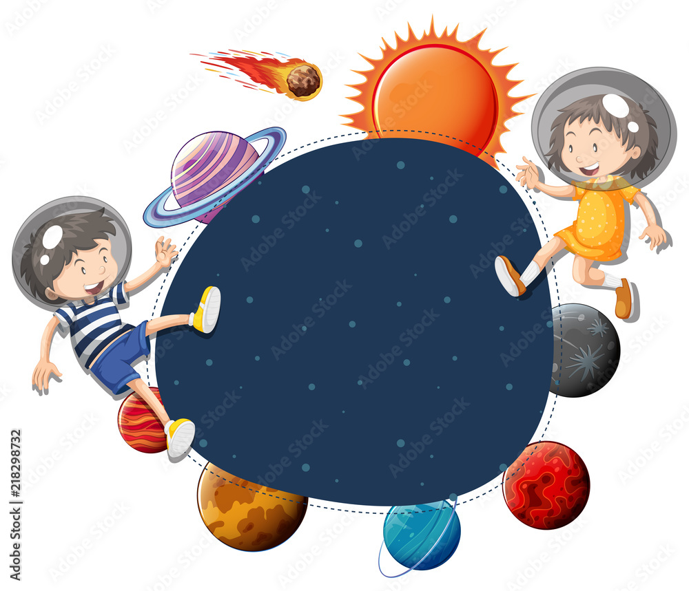 Children in space template