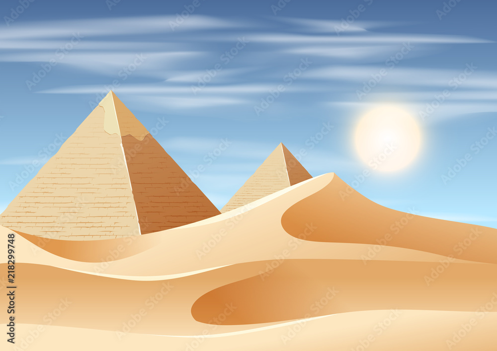 pyramid desert landscape scene