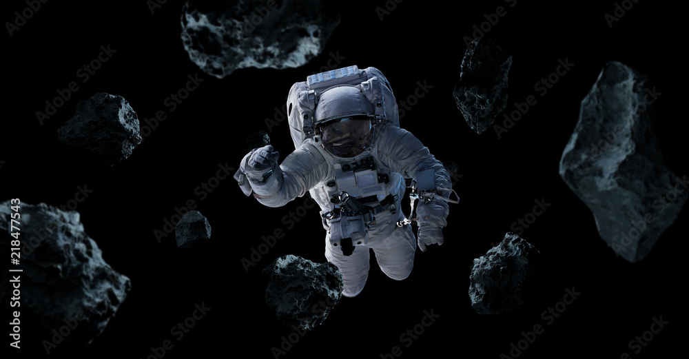 Astronaut isolated on black background 3D rendering elements of this image furnished by NASA