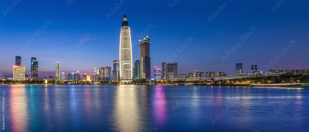 深圳夜景全景/南山区后海CBD