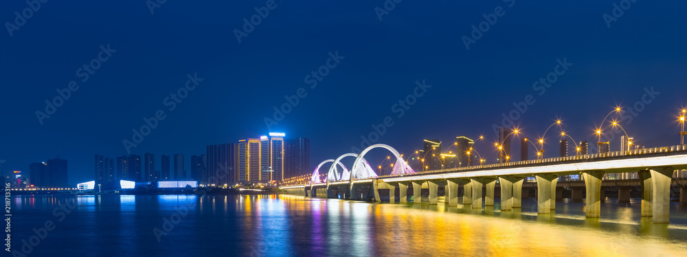 九江湖桥夜景