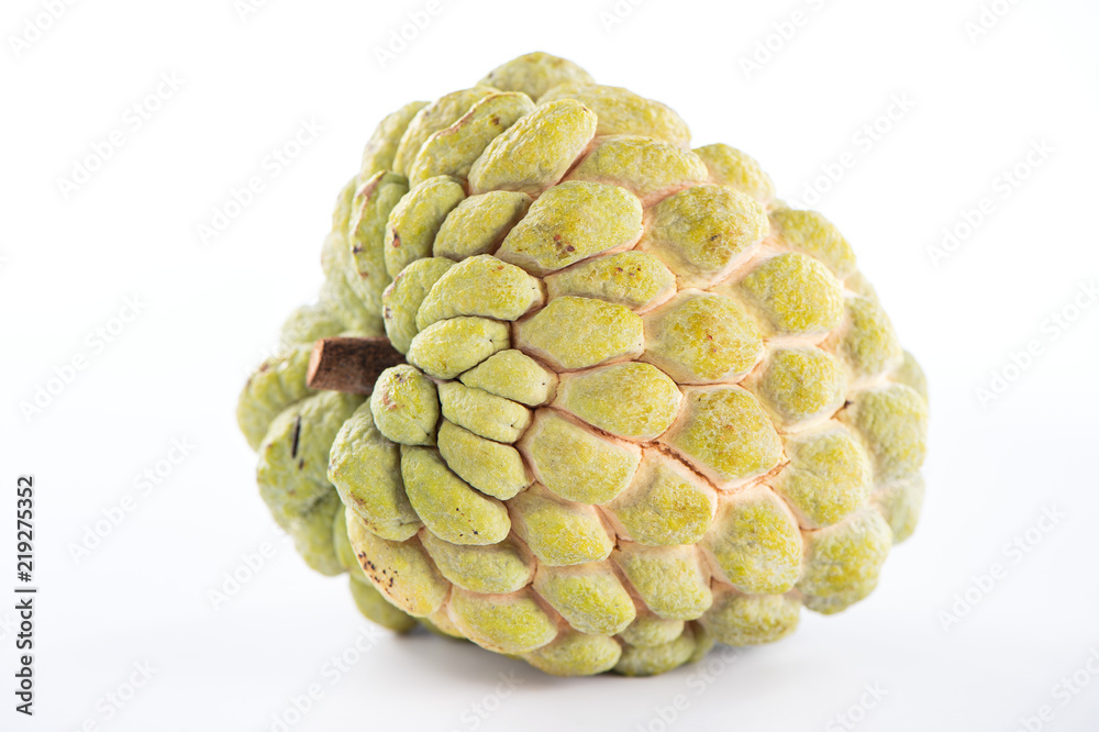 fresh sugar apple fruit(Custard Apple),sweetsop on white background