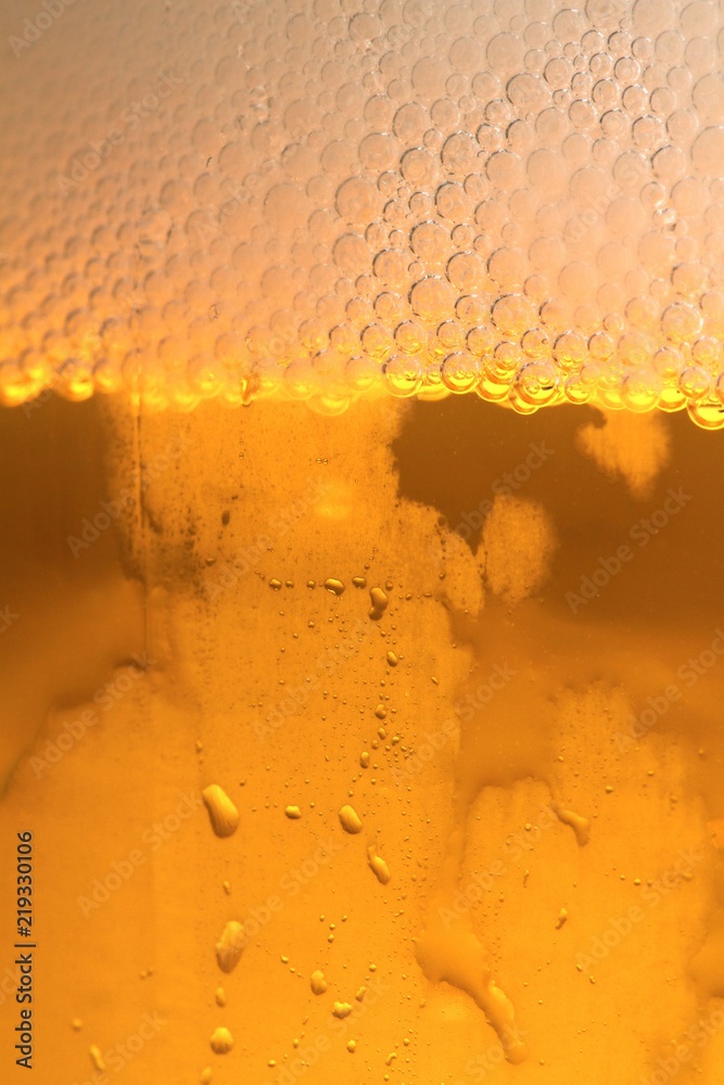 Close up of condensation and bubbles in a drink