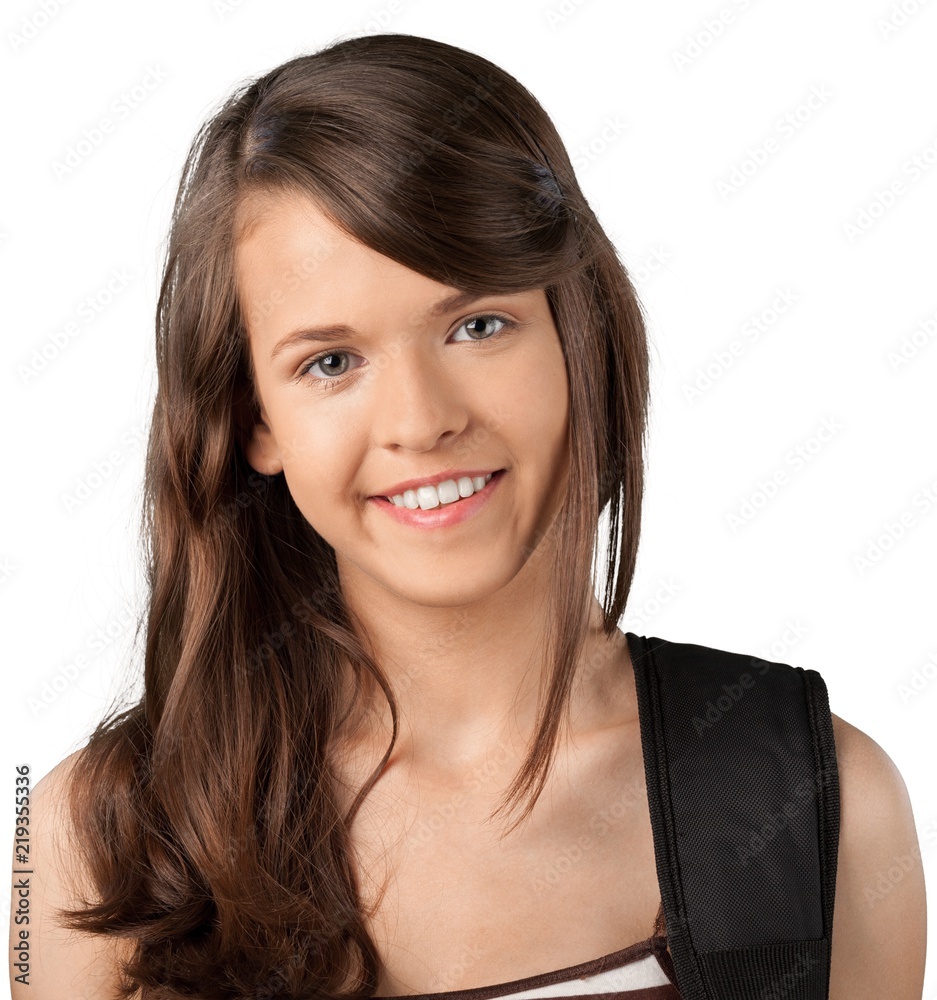 Portrait of a Smiling Student with Backpack