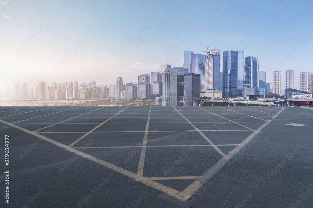 Road surface and skyline of Chongqing urban construction