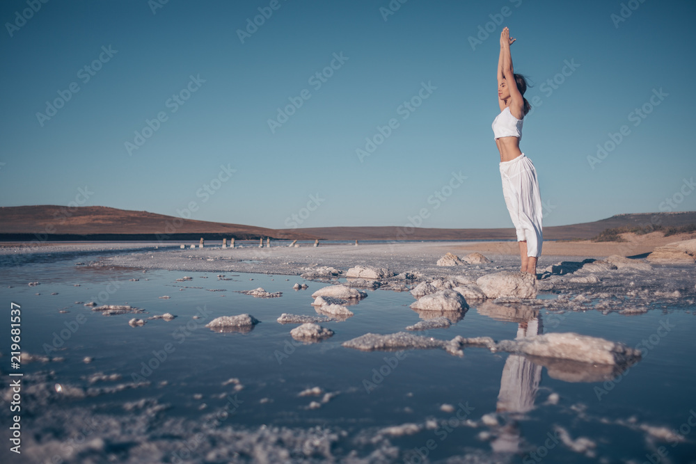 Young girl doing yoga