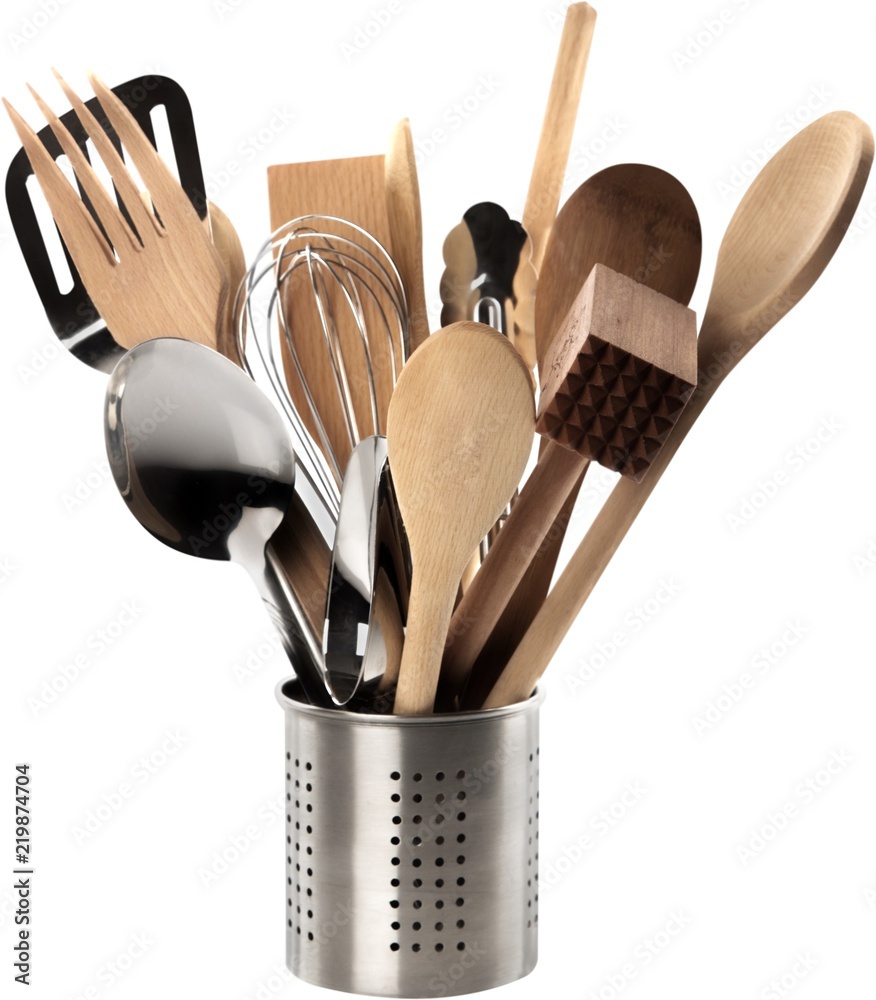 Container with Kitchen Utensils - Isolated