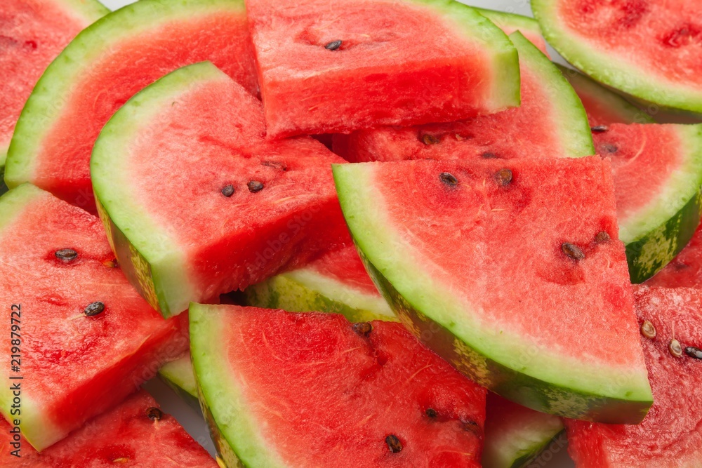 Close-Up of Fresh Slices of Watermelon