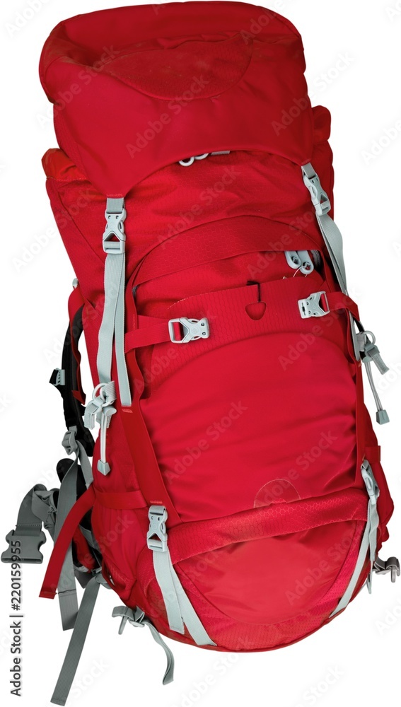 Red Tourist Backpack - Isolated