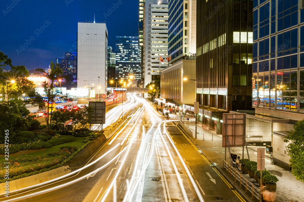 中国香港现代城市之夜