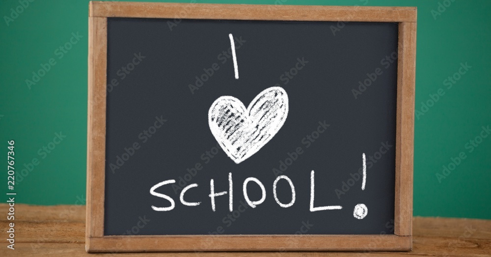 I love school Education drawing on blackboard