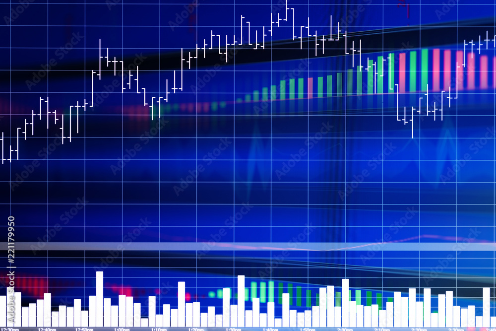 商业金融概念与股市图表指示器屏幕监视器