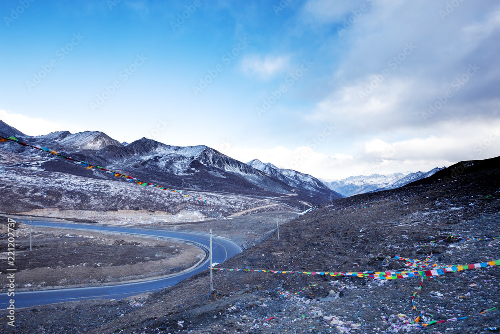 empty road with mountain