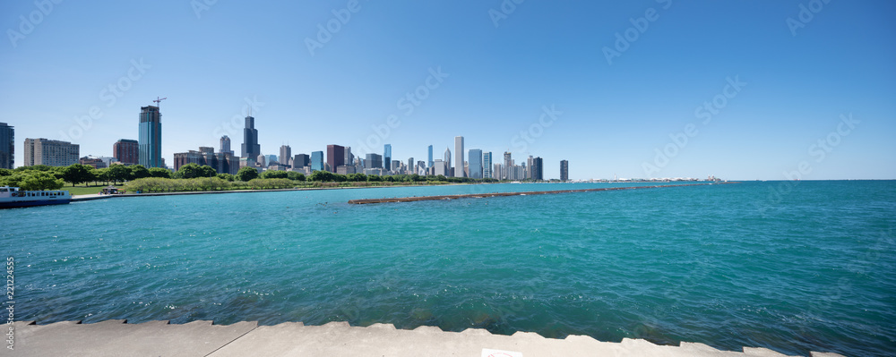 cityscape of modern city chicago