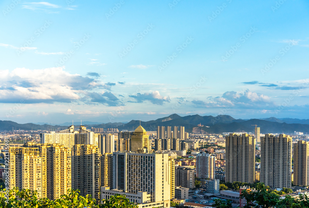 panoramic city skyline in hangzhou china