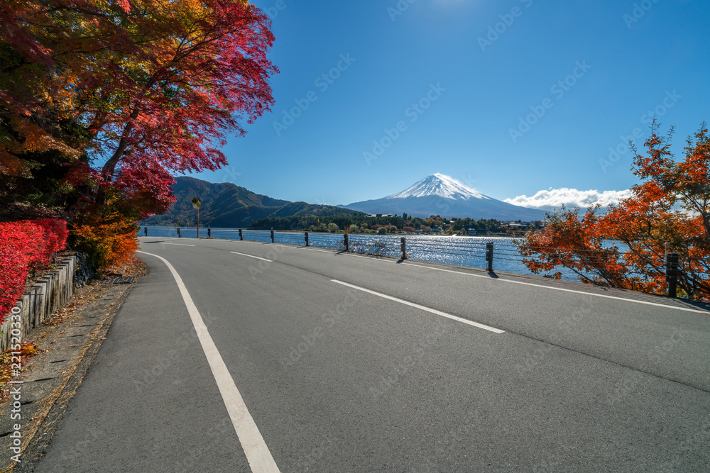 日本秋色富士山