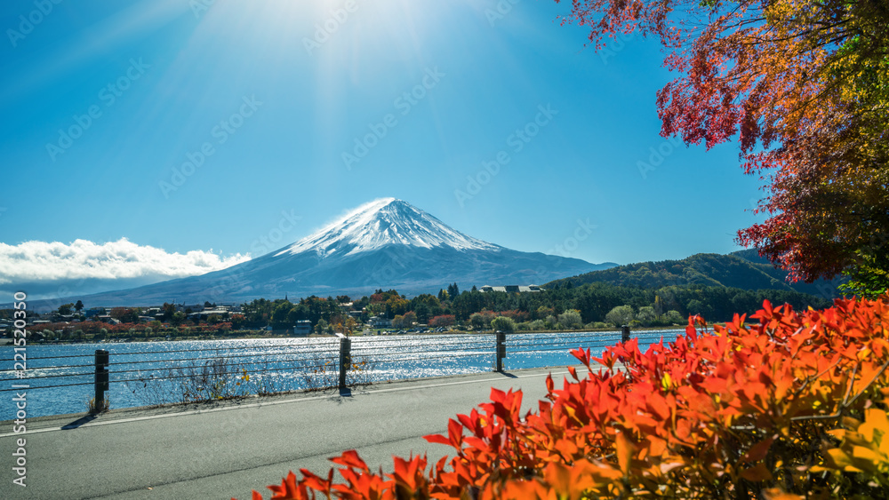 日本秋色富士山