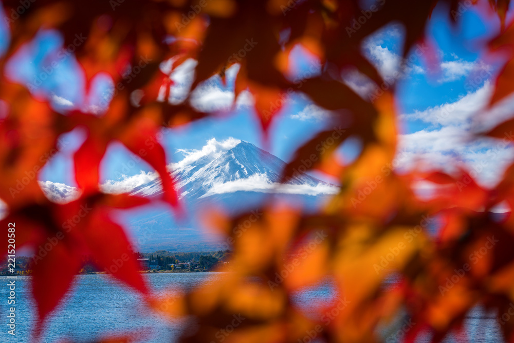 秋天的富士山，日本