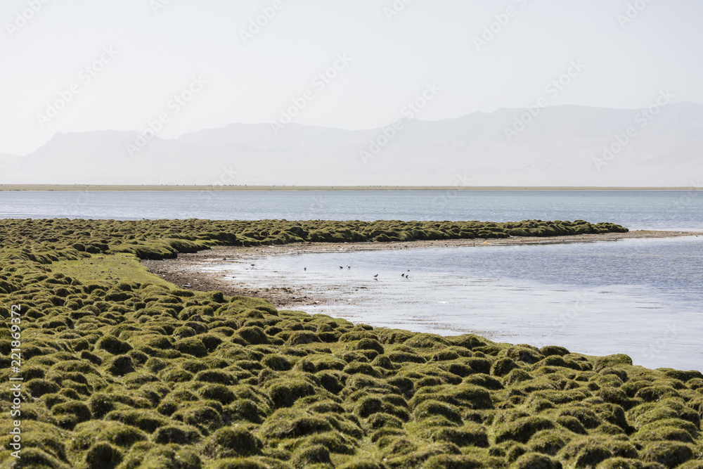 Beautiful landscape at Song Kul lake in Kyrgyzstan