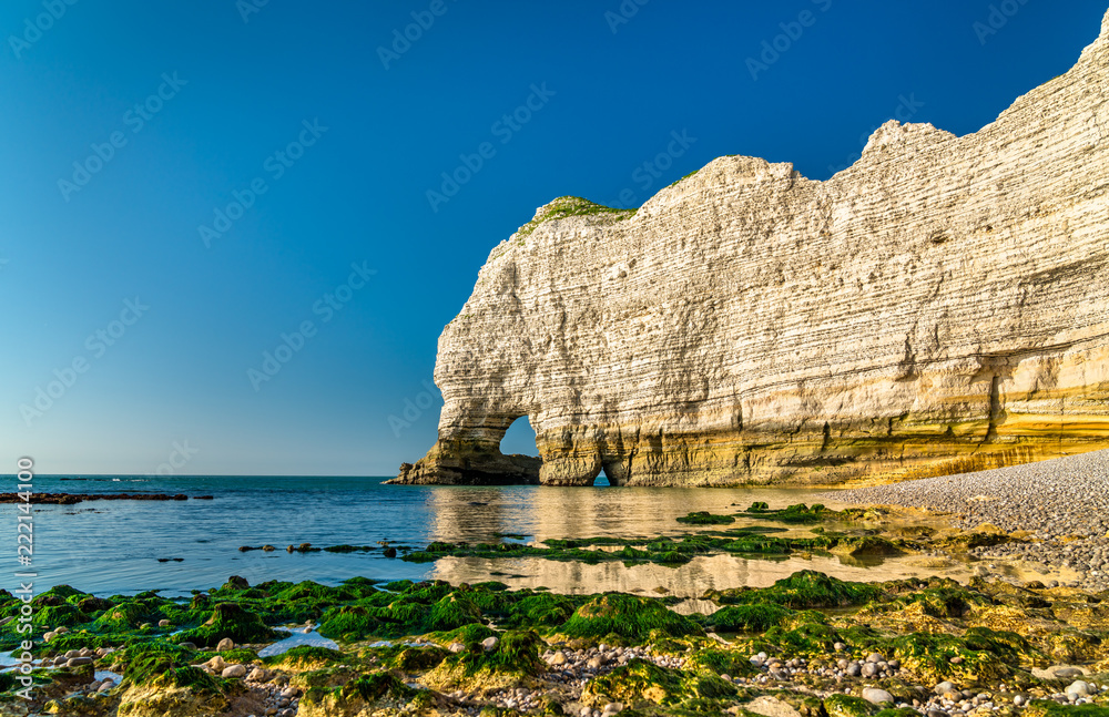 Natural chalk arch at Etretat, France