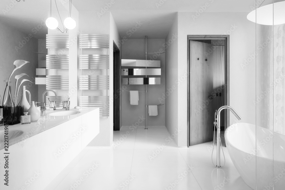 Modernes Badezimmer (B&W)