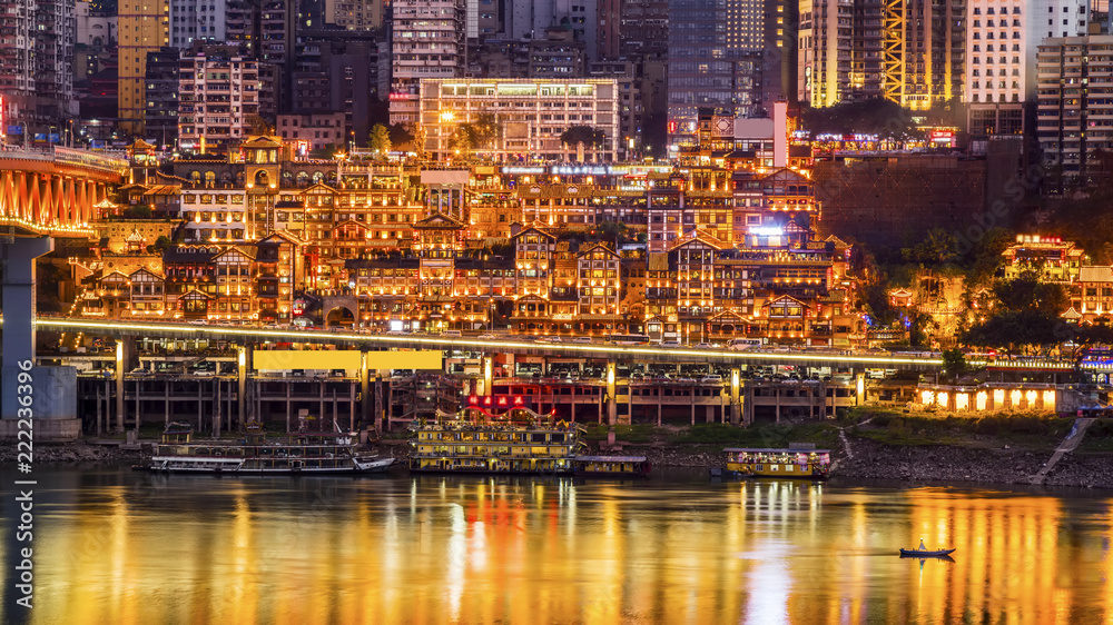 重庆城市建筑景观夜景