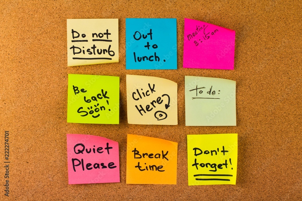 Nine Sticky Notes with the Passwords Written on Them as